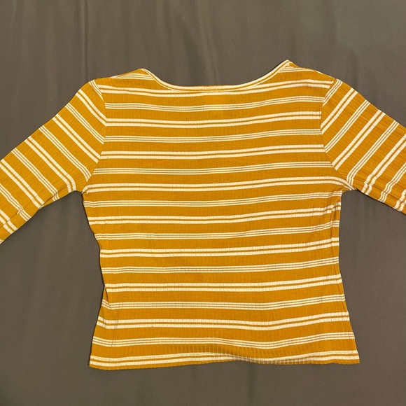 Mossimo Supply Co. Yellow (mustard) with White Stripes Shirt - Picture 3 of 4